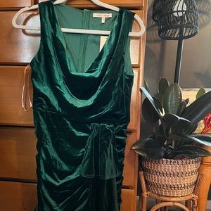 Jaded Rose velvet mini dress with belt detail in emerald green size 10 US/ 14 UK